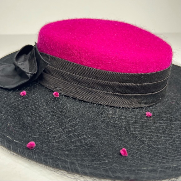 Vintage Whittall & Javits Mohair Wool Hat Barbie Princess Diana Kentucky Derby - Picture 4 of 10